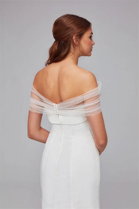 Buy Pleated Tulle Off The Shoulder Wrap By Oleg By Oleg Cassini Online