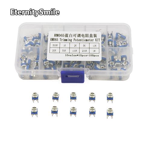 100Pcs Box RM065 Carbon Film Horizontal Trimpot Potentiometer