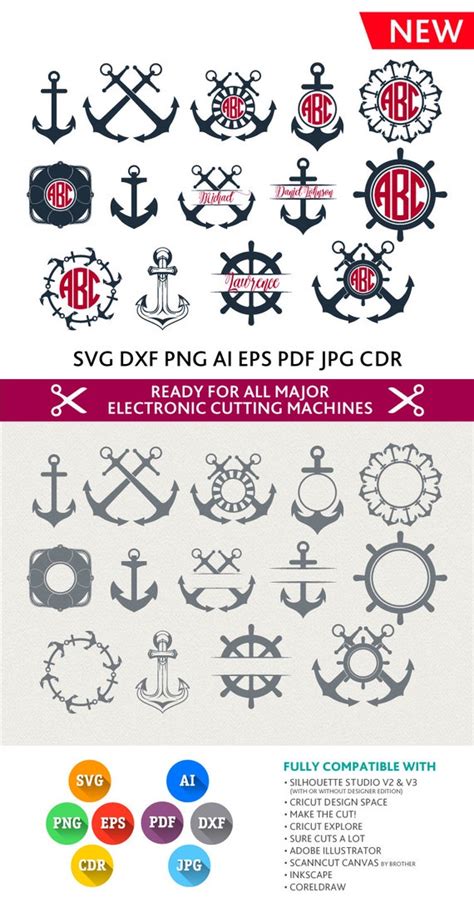 Anchor Svg Anchor Monogram Svg Nautical Svg Nautical By Premiumsvg