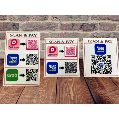 Acrylic Printing Qr Code Stand Duit Now Touchngo Qrpay Ewallet Shopee