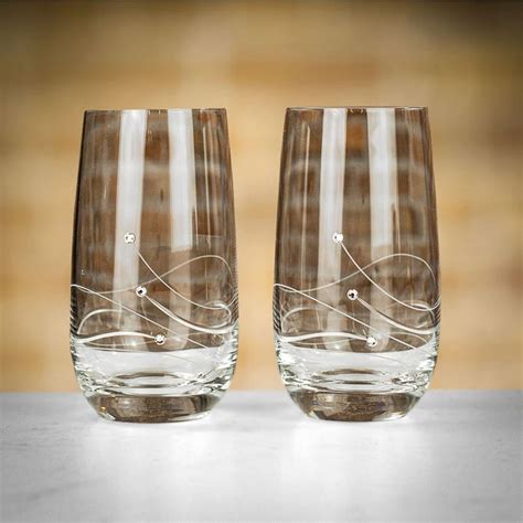 Dartington Swarovski Highball Glasses Pair