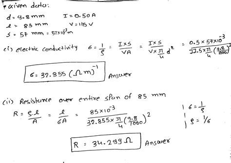 Solved A Compute The Electrical Conductivity Of A 98 Mm Diameter