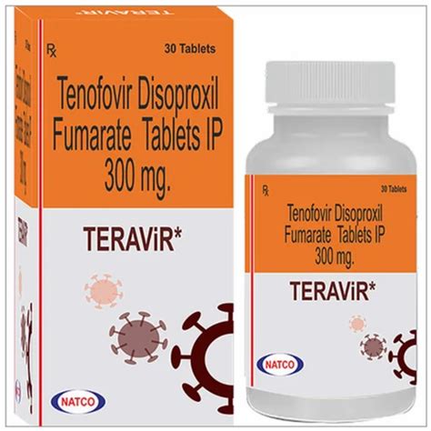 Tenofovir Disoproxil Fumarate Teravir 300 Mg Tablet Non Prescription Treatment Hospital At Rs