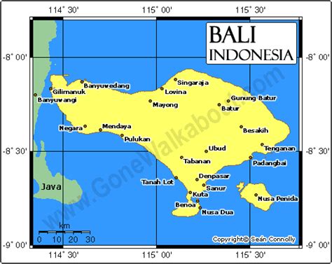 Bali Indonesia Map - Poto Butut