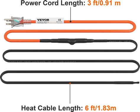 Vevor Cable De Calefacci N De Tuber A Autorregulante Cinta De Calor De