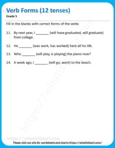 Fill In The Blanks With Correct Forms Of The Verbs Exercise Your