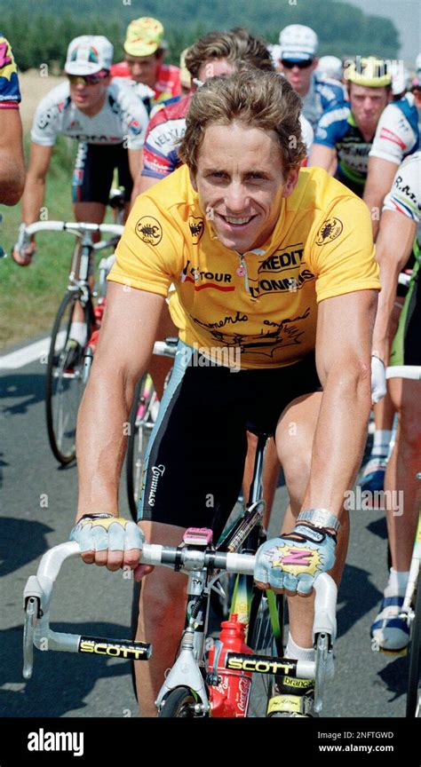 United States Greg Lemond Smiles While In The Pack On His Way To Win