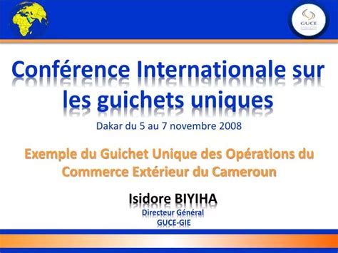 Ppt Conf Rence Internationale Sur Les Guichets Uniques Powerpoint