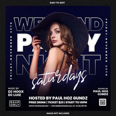 Free PSD Club Dj Party Flyer Social Media Post