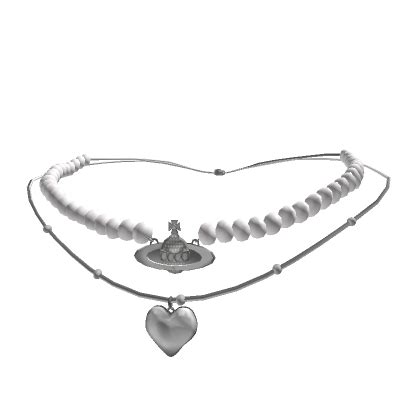 Y2k Pearls Heart Necklace Roblox ID