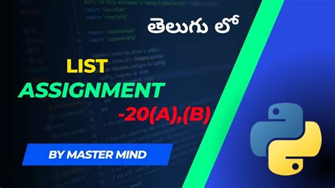 Assignment 20ab In Python 53 Youtube