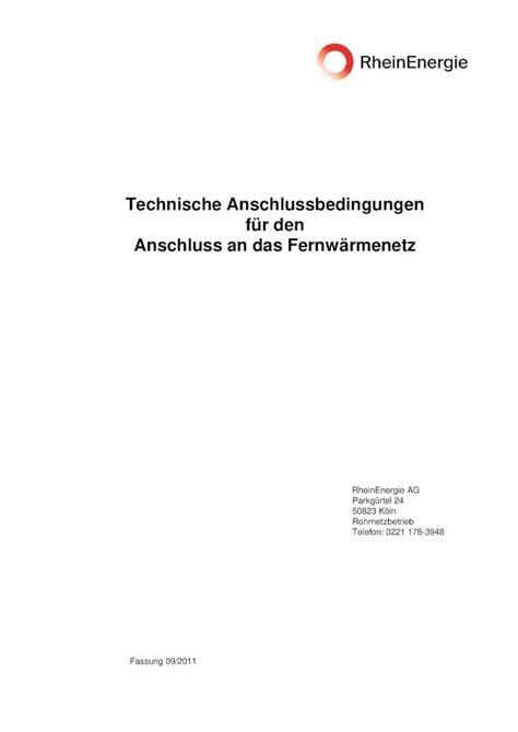 Pdf Technische Anschlussbedingungen F R Den Anschluss An Das