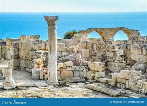 Kourion Archaeological Site, Ruins of Ancient Town Stock Image - Image ...