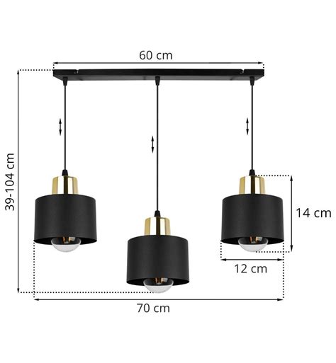 Lampa Wisz Ca Na Szerokiej Listwie Cm Klosze Czarne Metalowe