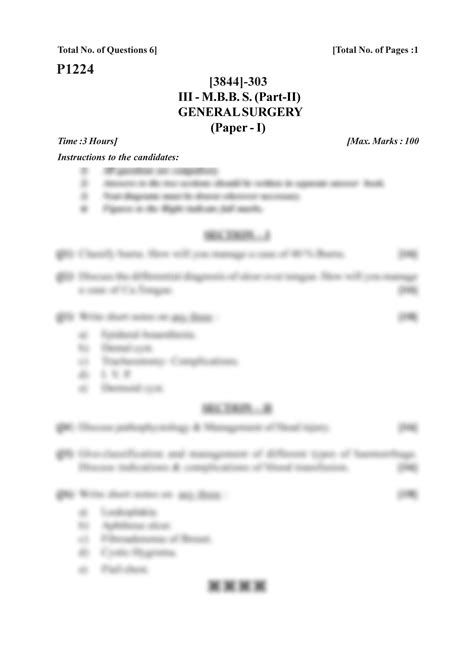 SOLUTION Model Qustion Paper Iii Mbbs Part Ii General Surgery Studypool