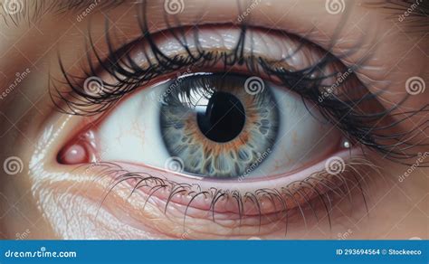 Pintura Com Hiperrealismo De Olhos Assustados Ilustração Stock Ilustração De Humano