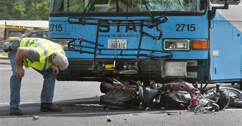 Motorcyclist Dies After Collision With Sta Bus The Spokesman Review