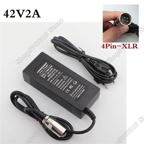 36v 42v 2a Electric Bicycle Lithium Battery Charger For 36v Lithium Battery With 4 Pin Xlr