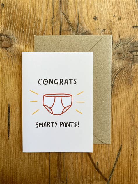 Congrats Smarty Pants Card A6 340gsm Card Stock With C6 Brown Kraft Or