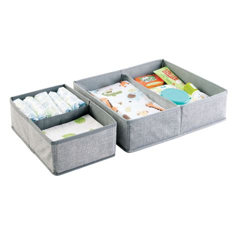 Mdesign Fabric Dresser Drawer And Closet Storage Organizers Set Of 2