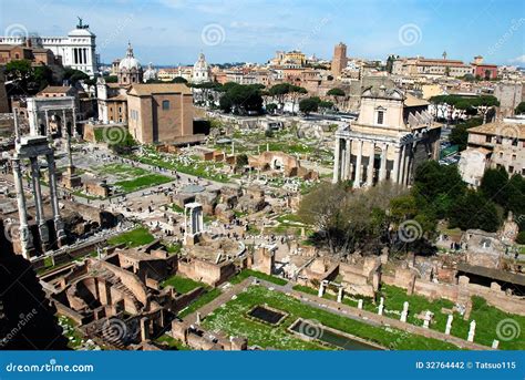 Panoramic View of Foro Romano (Roman Forum), Rome, Italy Stock Photo ...