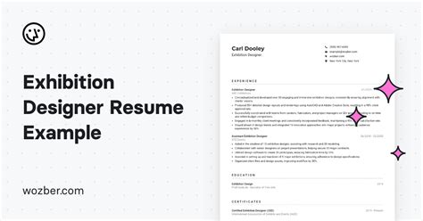 Exhibition Designer Resume Example