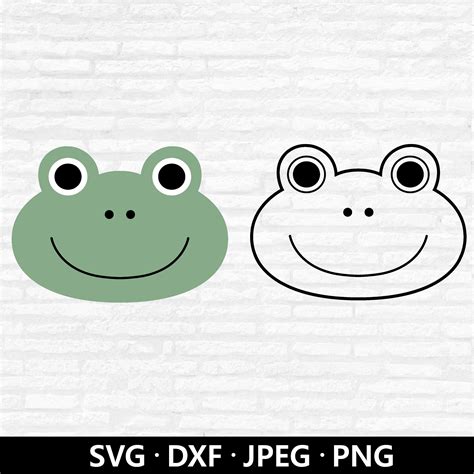 Frog Face Svg Cute Frog Svg Frog Clipart Frog Silhouette Baby Shower