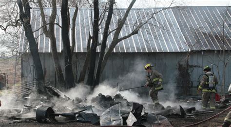 Fire Destroys Large Shed Nearby Barn Saved