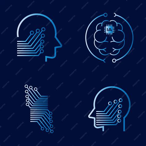 Premium Vector | Artificial intelligent icons set vector UI elements AI