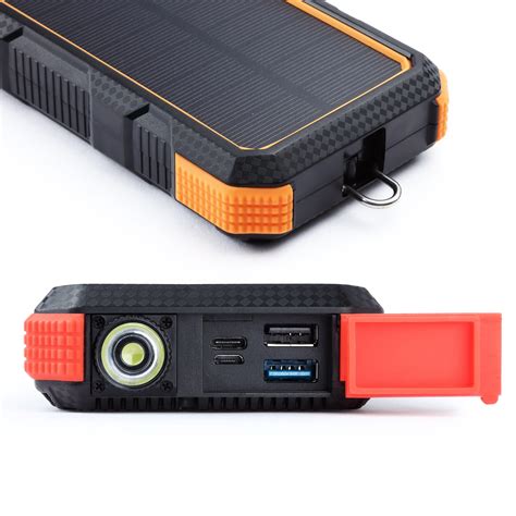 30000 MAh Wireless Solar Power Bank Solid Black