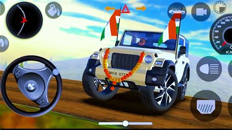 Dollar Song Modified Mahindra White Thar Indian Car Simulator D