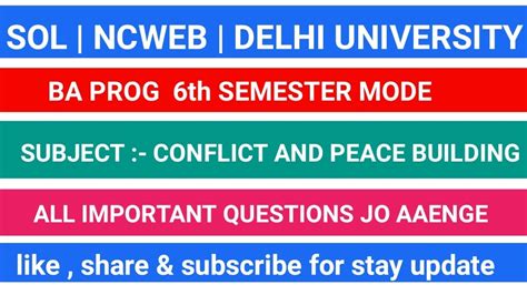 Conflict And Peace Building Semester Mode Bs Ye Questions Krlo Ho