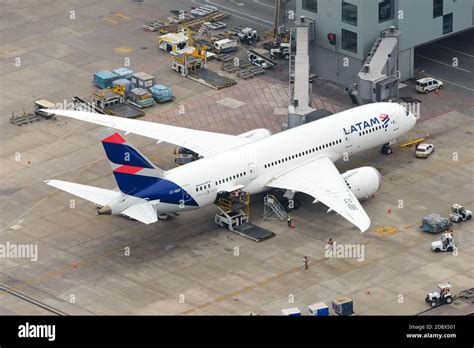 LATAM Airlines Boeing 787 Aeroplane Parked At Guarulhos Airport In Sao