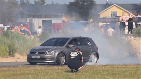 Mk7 Vw Golf With Bmw V8 Engine Swap Eats Rear Tires For Breakfast