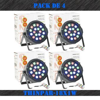 Pack De 4 Projecteurs Par Ibiza Light THINPAR 18X1W RGB DMX