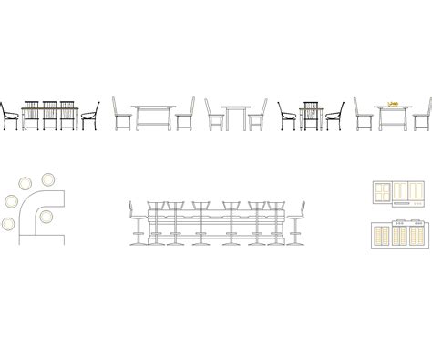 Dining Tables Elevation Cadblocks Hub For Industrial Design