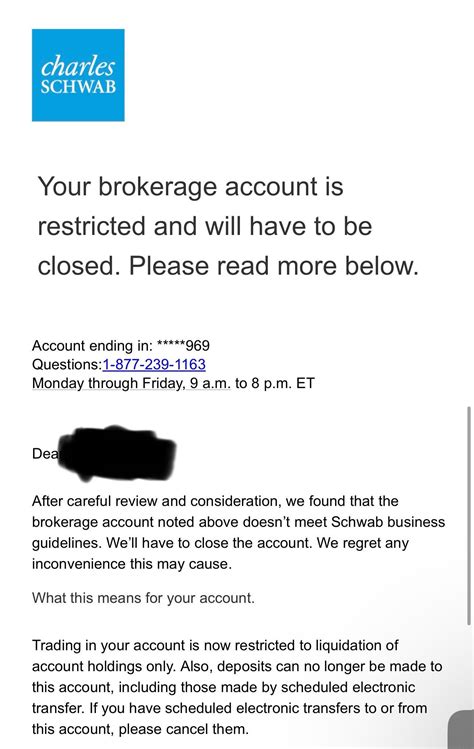 Charles Schwab Closing My Account?! : r/FFIE