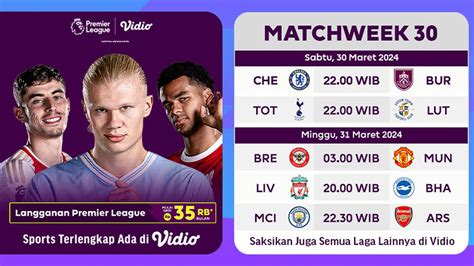 Jadwal Dan Link Siaran Langsung Liga Inggris Pekan Ke 30 Man City Vs