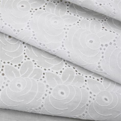 Off White Scalloped Cotton Eyelet Fabric For Doll Dress Etsy