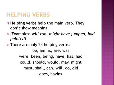 Main Verb And Helping Verb Examples