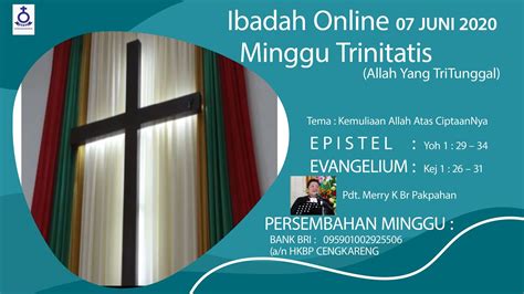 PANDUAN TATA IBADAH MINGGU TRINITATIS 07 Juni 2020 HKBP CENGKARENG