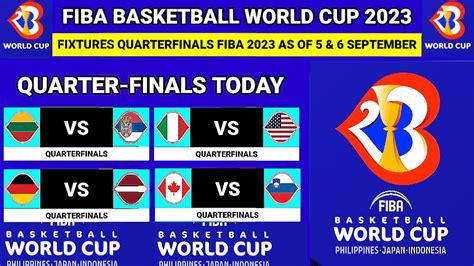 Match Schedule Quarterfinals FIBA World Cup 2023 Fixtures With Head