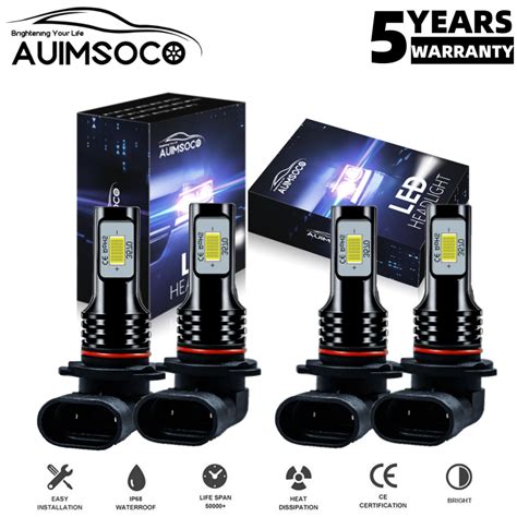 4PCS 9005 9006 Combo LED Headlight Kit High Low Beam Bulbs 6000K Super