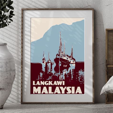 Malaysia Travel Poster Langkawi Print Etsy