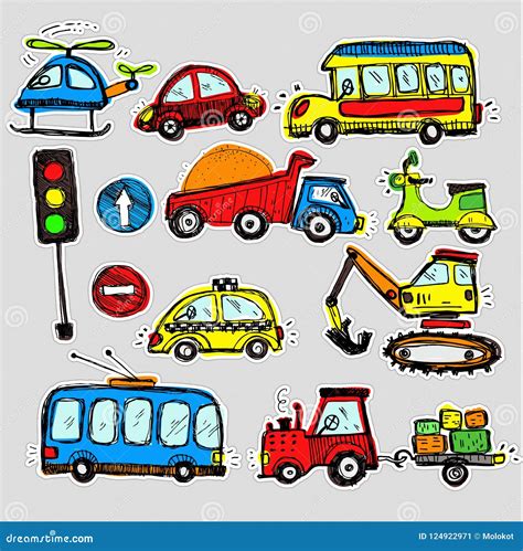 Vector Cars Stickers. Funny Kids Sticker Art Stock Vector ...