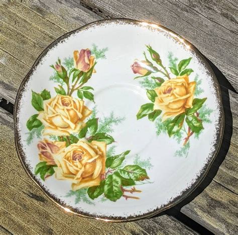 Vintage Royal Albert Bone China Yellow Tea Rose Teacup And Etsy