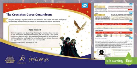 FREE! - Year 6 Harry Potter and the Cruciatus Curse Conundrum SPaG