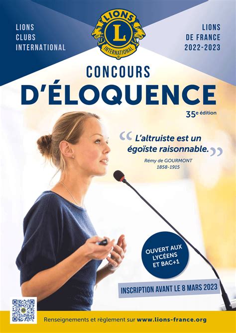 Affiche Eloquence Lions Clubs District Est