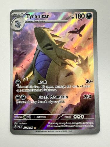 Tyranitar Paldea Evolved 222 193 Art Illustration Rare Pokémon Card NM