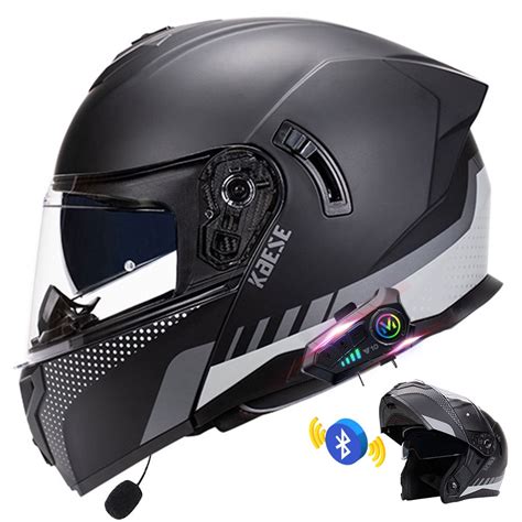 Bluetooth Modular Motorcycle Helmets Helmets For Adults Dot Approved Full Face Flip Up Anti Fog